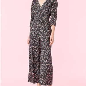Rebecca Taylor Lia Floral Silk Twill Floral Jumpsuit Size 12